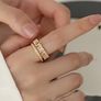 Crystal Adjustable Gold Tone Ring Image 3