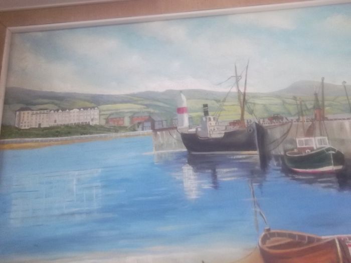 a large oil painting  on board  by h,macdonald steward a large oil painting on bo