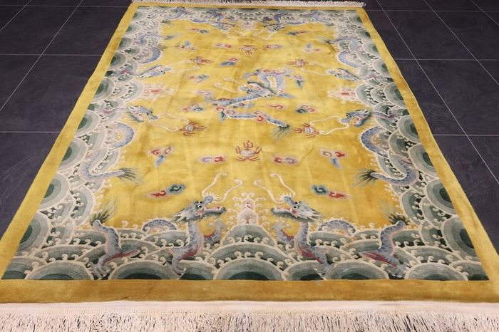 Chinois- Oriental Rug Runner Gold/Yellow 350cm x 70cm wide.