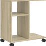 Mobile Side Table with Wheels  White or Oak Finish 50 x 30 x 55 cm Image 8