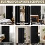 Blackout Accordion Style Magnetic Door Curtain Sets Included Tracks for Closet Pleated Folding Doorway Curtain Accordion Door Interior Room Divider Bedroom Bathroom Image 3