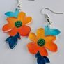 Vibrant California poppy Acrylic Earrings Image 7