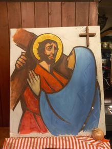 Stations of the Cross, heavy, made of plaster, 1970s, D18