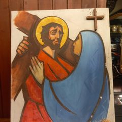 Stations of the Cross, heavy, made of plaster, 1970s, D18
