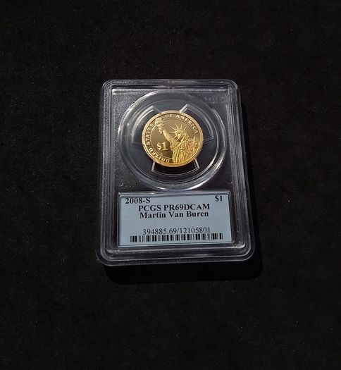 2008-S, Martin Van Buren, Presidential One Dollar Coin, PCGS, PR69DCAM, Proof Dollar