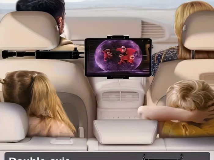 1pc Car Headrest Tablet Mount, 3-In-1 Long Arm Car Backseat Holder, 360 Degree Rotatable