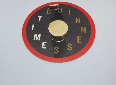 Guinness : Time - Red - Beer Mat/Coaster