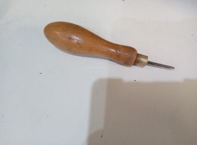 vintage tool Awl with brass collar
