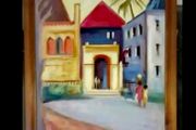 Cheerful oil painting