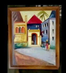 Cheerful oil painting