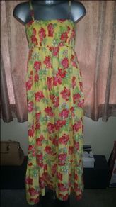 Papaya maxi yellow floral cotton dress Perfect condition size UK12/14 EU40/42 Postage included