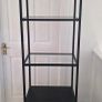 Black/Glass Ikea Shelving Unit Image 2