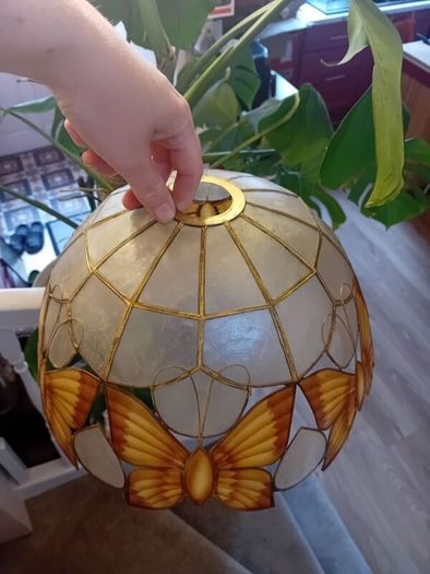 Vintage Capiz Shell hanging ceiling pendant shade