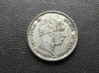 1899 Denmark. Christian IX. Silver 10 ore. Nice Condition!