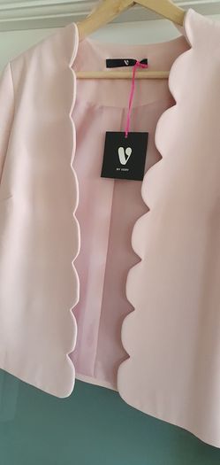 V by VERY pink scallop trim jacket Sz 14 - Bnwt Rrp 60