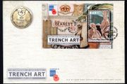 2014 Isle of Man Winter Centenary of World War I (Details from German Christmas Card produced in Knockaloe Interment Camp 1917)  Miniature Sheet Commemorative Stamp First Day Cover (FDC)