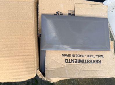 Box Quality dark grey subway wall tiles