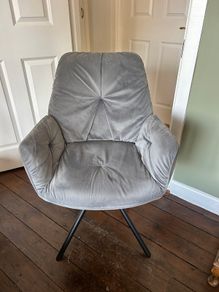 Grey velvet dining chair