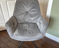 Grey velvet dining chair
