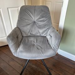 Grey velvet dining chair