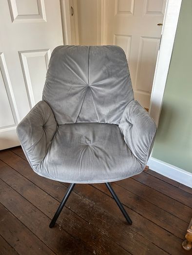 Grey velvet dining chair