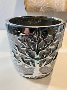 Silver Art Tree of Life Plant Pot