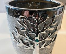 Silver Art Tree of Life Plant Pot