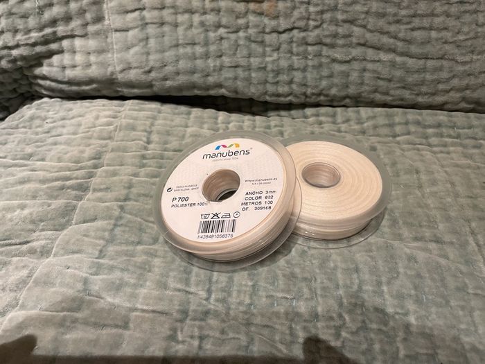 Double Satin Ribbon in Ivory - 3mm - 2x100m rolls