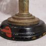 Antique Matador 15" Oil Lamp Glass Wood Base Brass Stem Burner Torch Light Image 5
