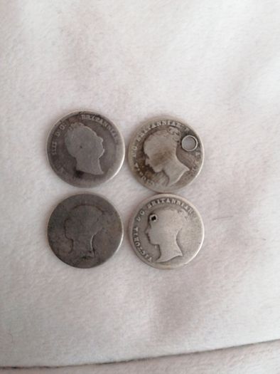 Group United Kingdom Silver 4 Pence Coins