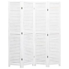 4-Panel Room Divider White 140x165 cm Wood