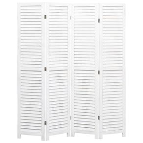 4-Panel Room Divider White 140x165 cm Wood