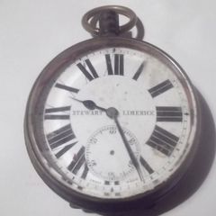 a large  antique railway pocket watch working ,stewart limerick