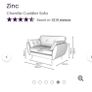 DFS Zinc French Connection Cuddler Armchair Image 2