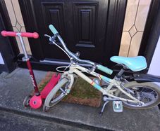Girls Raleigh Bicycle and Globber Scooter