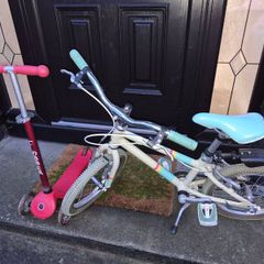 Girls Raleigh Bicycle and Globber Scooter