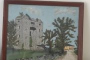 Vintage hand embroidered wool picture