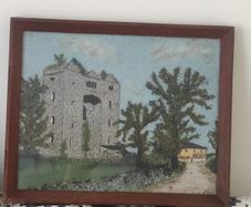 Vintage hand embroidered wool picture