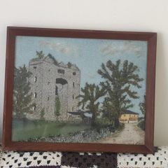 Vintage hand embroidered wool picture