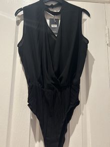 Black Chiffon Body suit BNWT