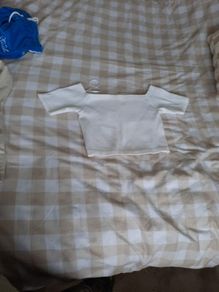 white ribbed off the shoulder crop top