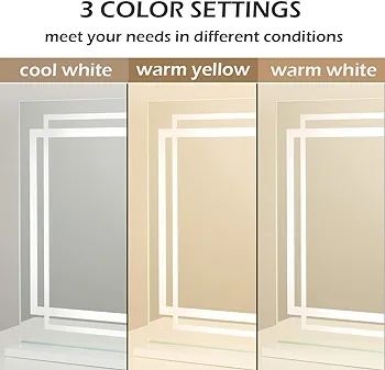 Hollywood Vanity Mirror Lighted Dressing Table Make Up Mirror, Dimmable 3 Modes LED Light Strips, Smart Touch Screen, with USB Charging Port, White, 22.8" W x 17.5" H