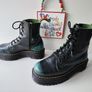 Dr Martens Jadon green black boots platform chunky quad double sole UK6.5 EU40 Image 5