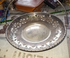 Beautiful Old Silver Plated Pierced Serving Tray with Handle , Postage Available or Collection