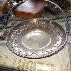 Beautiful Old Silver Plated Pierced Serving Tray with Handle , Postage Available or Collection