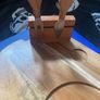 wooden cheese platter with fork and knife Image 3