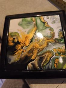Framed art deco tile