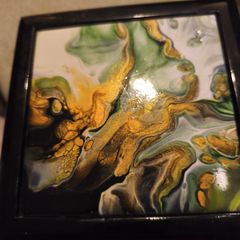 Framed art deco tile