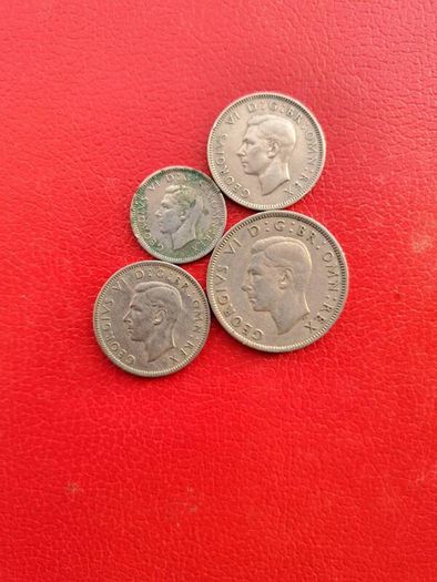 4 George VI British Coins 1949