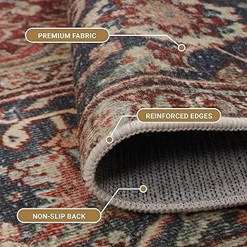 Rugs for Bedroom Living Room Large 160x230 cm  Traditional Area Rugs Majestic Cashmere Style - Soft Short Pile Vintage Rug - Carpet for Dining Room Easy To Clean